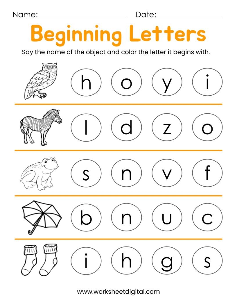 Letter Printable Worksheets