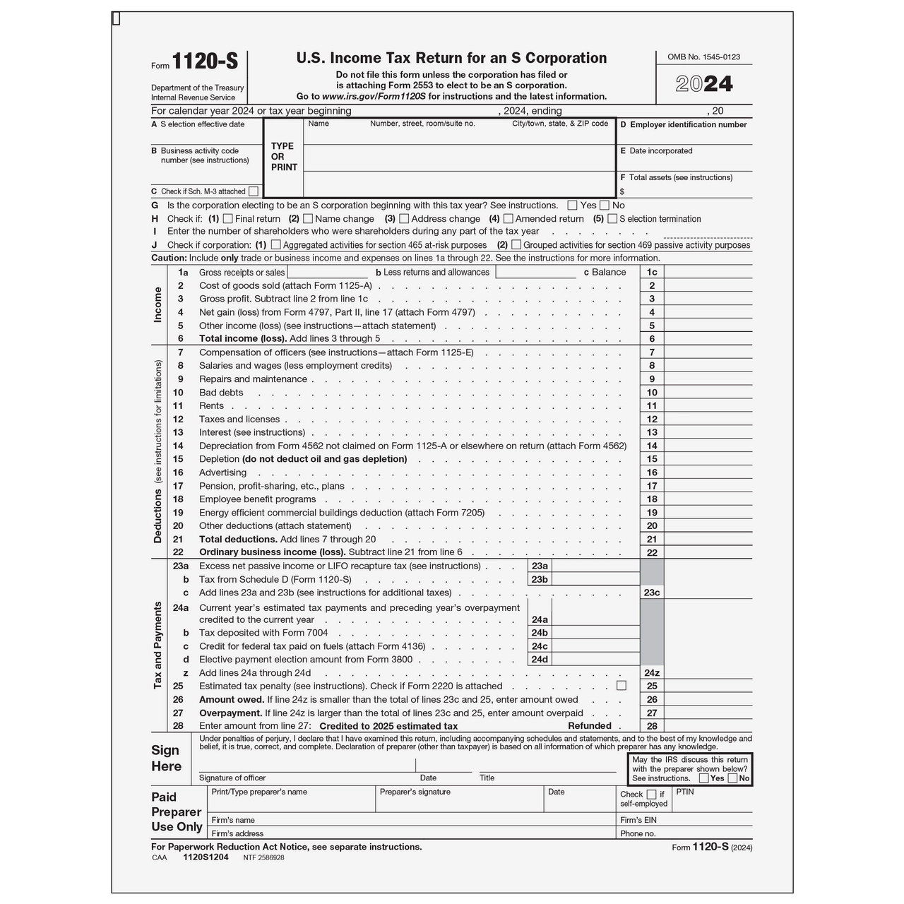 Irs Form 1120