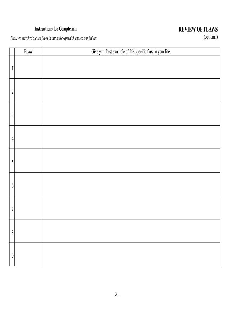 Printable 4th Step Worksheets