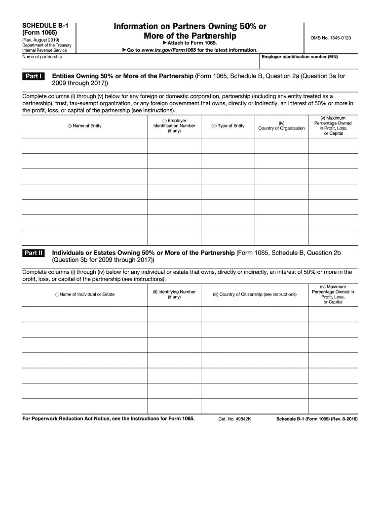 2019 2025 Form IRS 1065 Schedule B 1 Fill Online Printable 