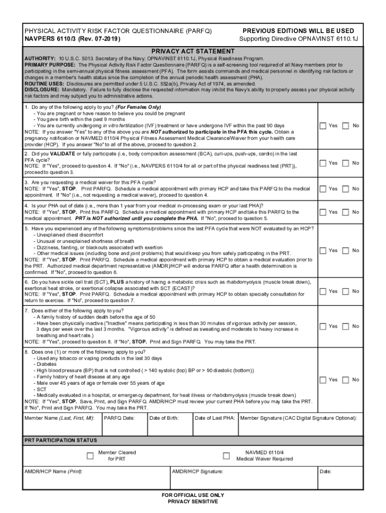 2019 2025 Form NAVPERS 6110 3 Fill Online Printable Fillable 
