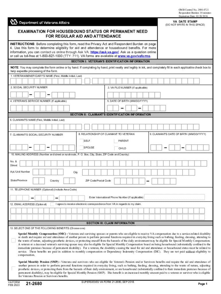 2023 2025 Form VA 21 2680 Fill Online Printable Fillable Blank 