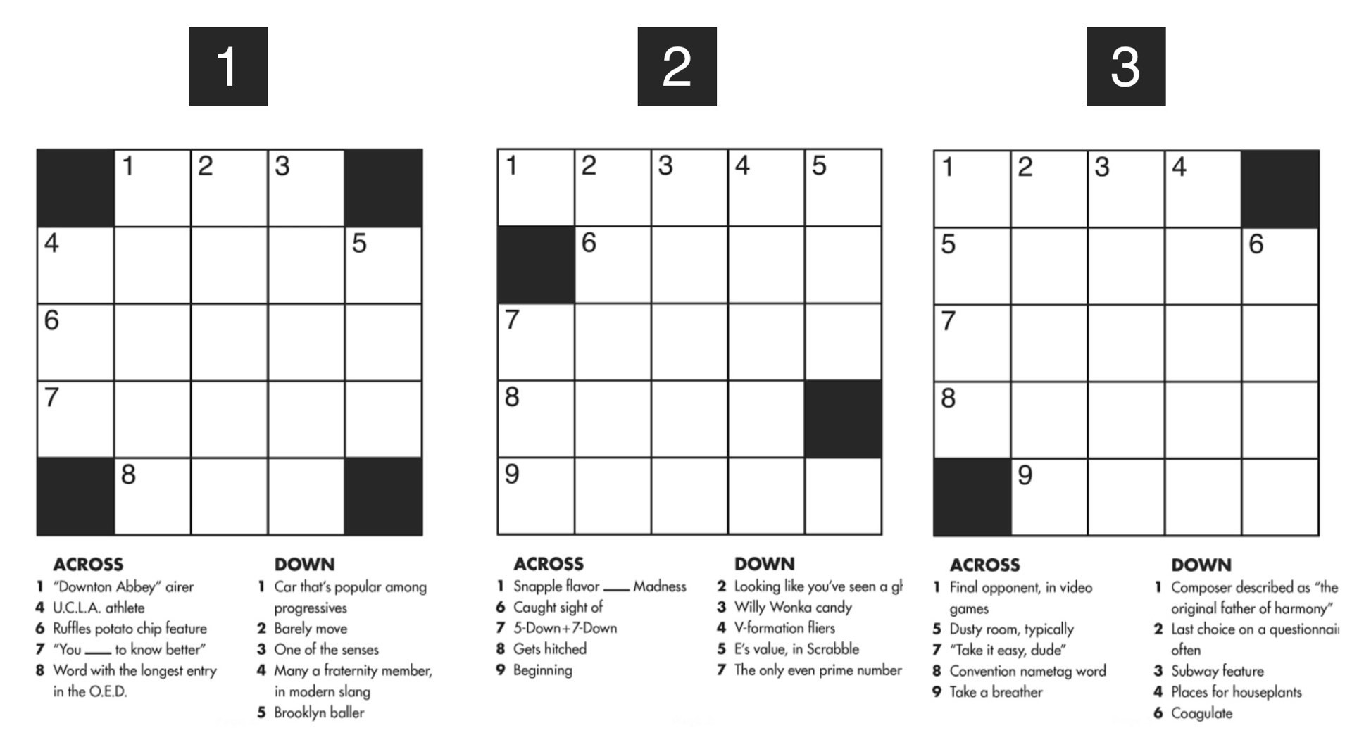 Free Mini Printable Crossword Puzzles