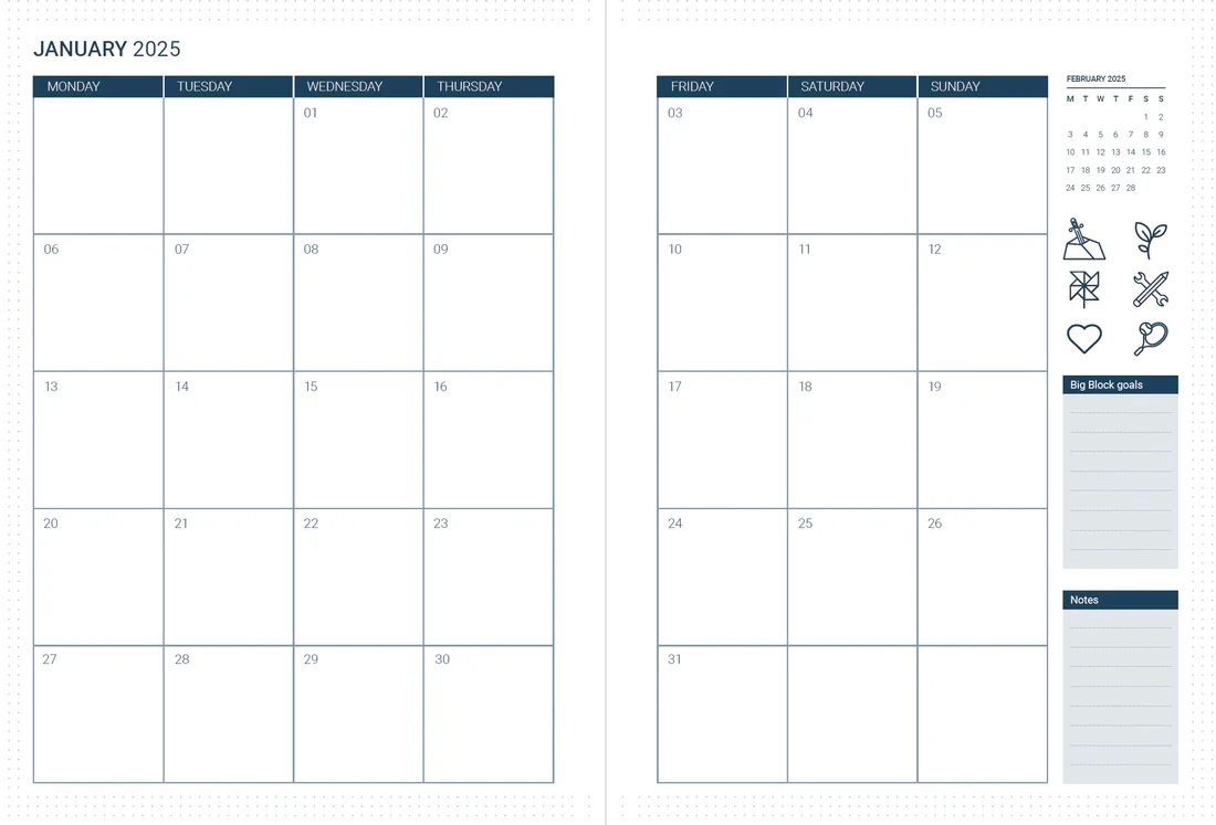 Blank Calendar Printable 2026 And 2025