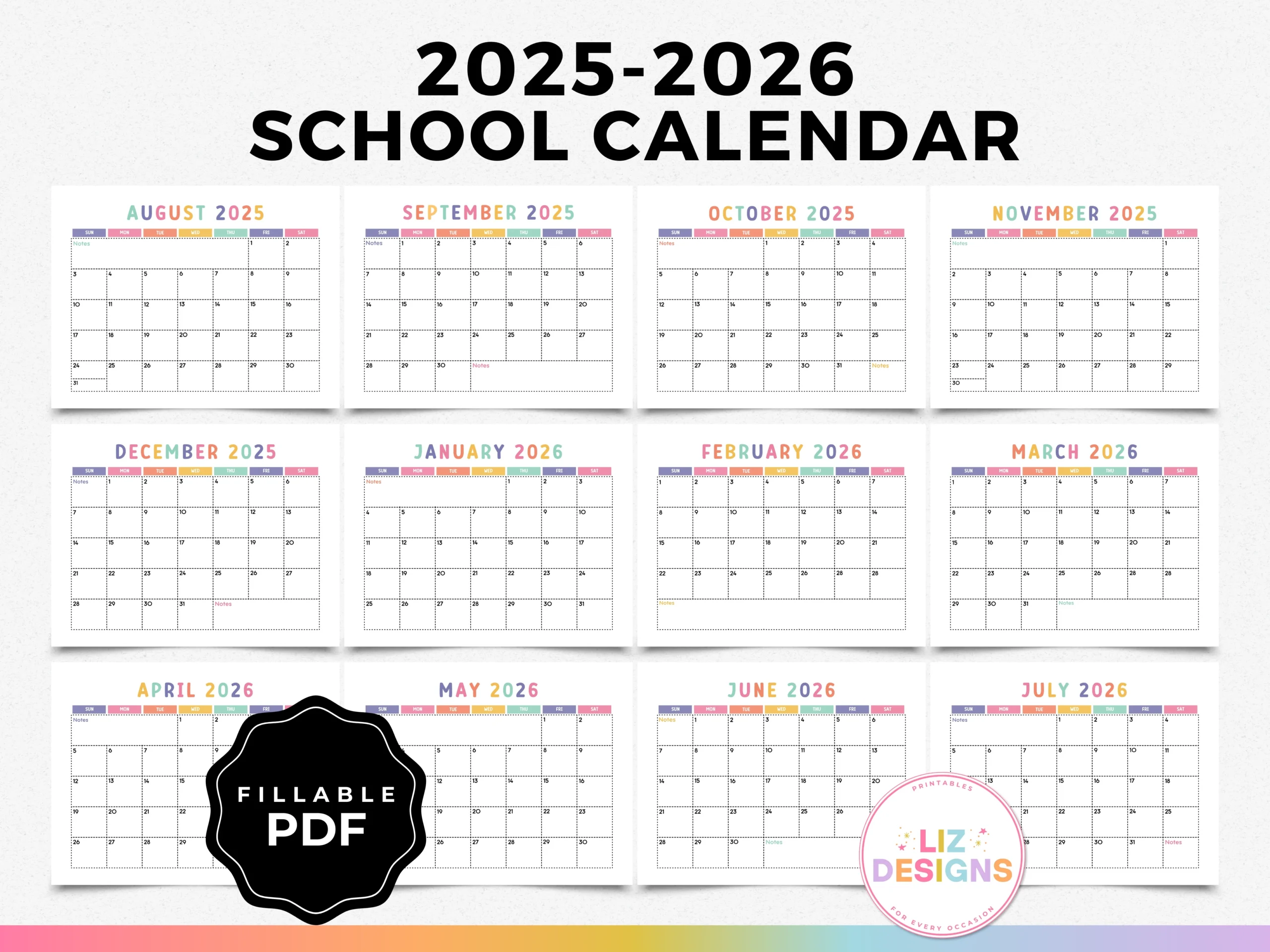 Blank 2025 And 2026 School Calendar Printable