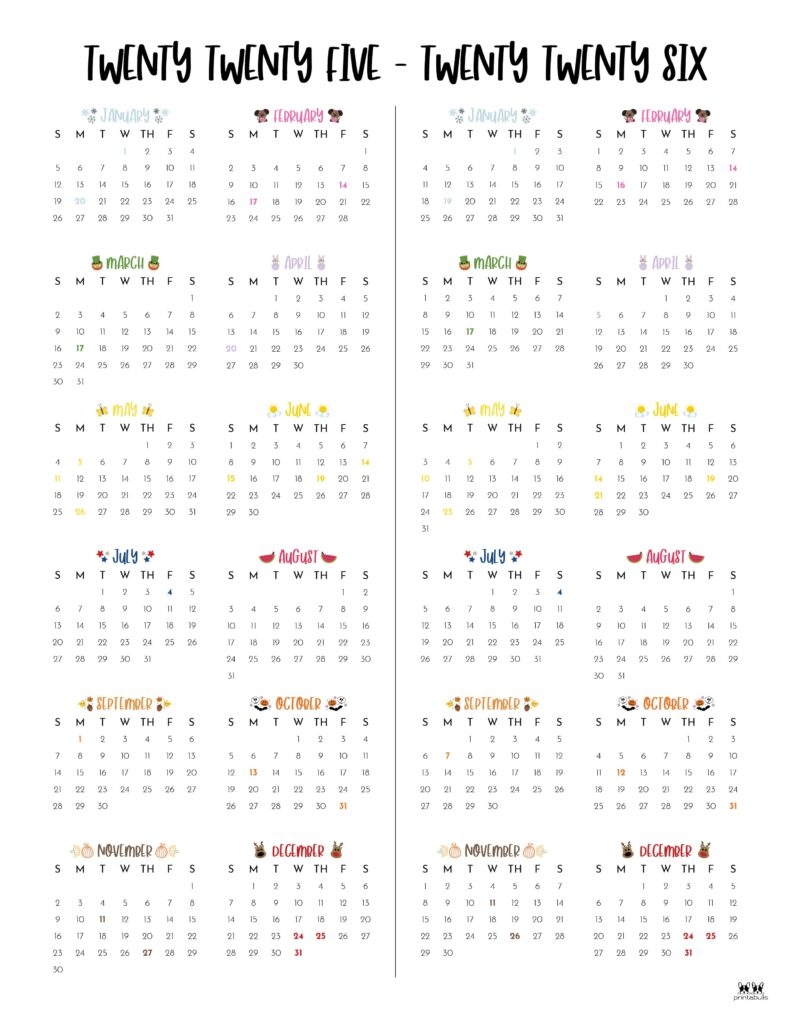 Printable 2025 2026 Calendar