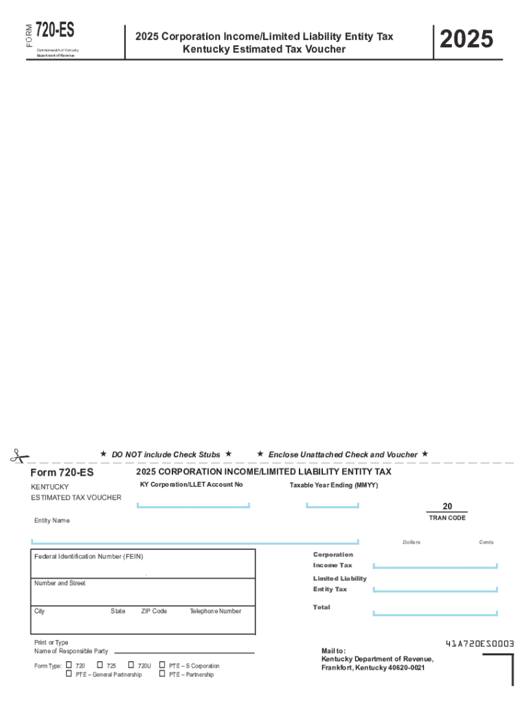 2025 KY Form 720 ES Fill Online Printable Fillable Blank 