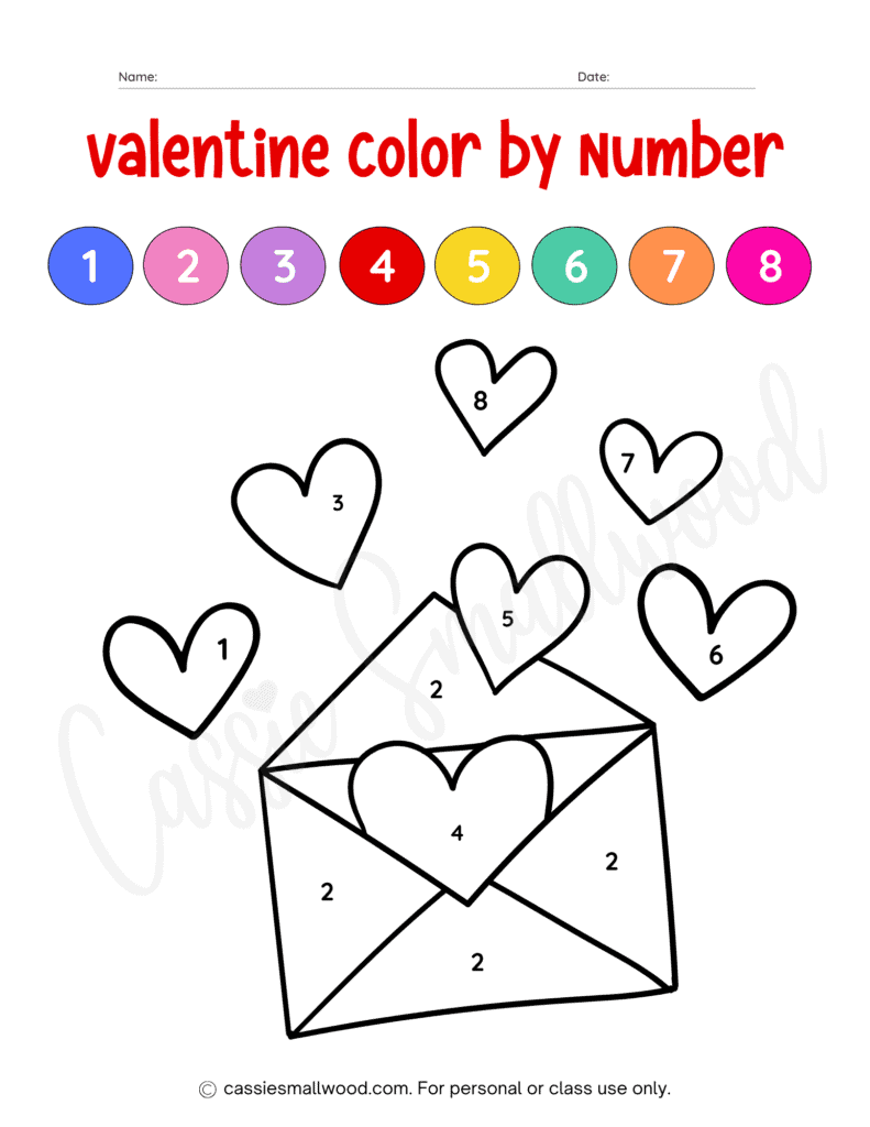 21 Best Valentines Color By Number Free Printables Cassie Smallwood
