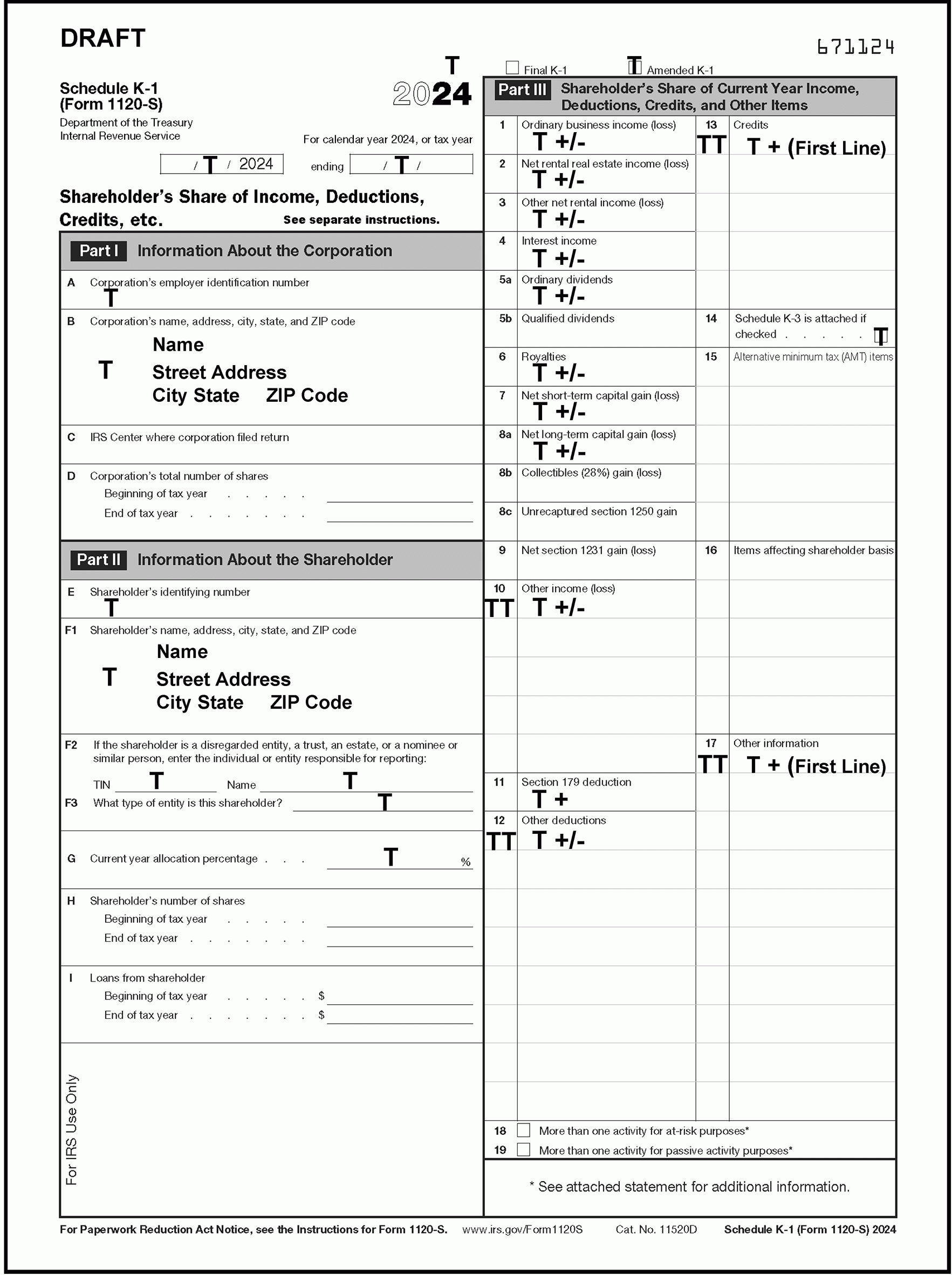 K1 Form Tax 2024