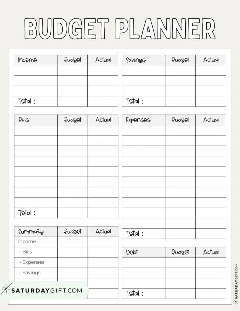 Free Personal Budget Template Printable
