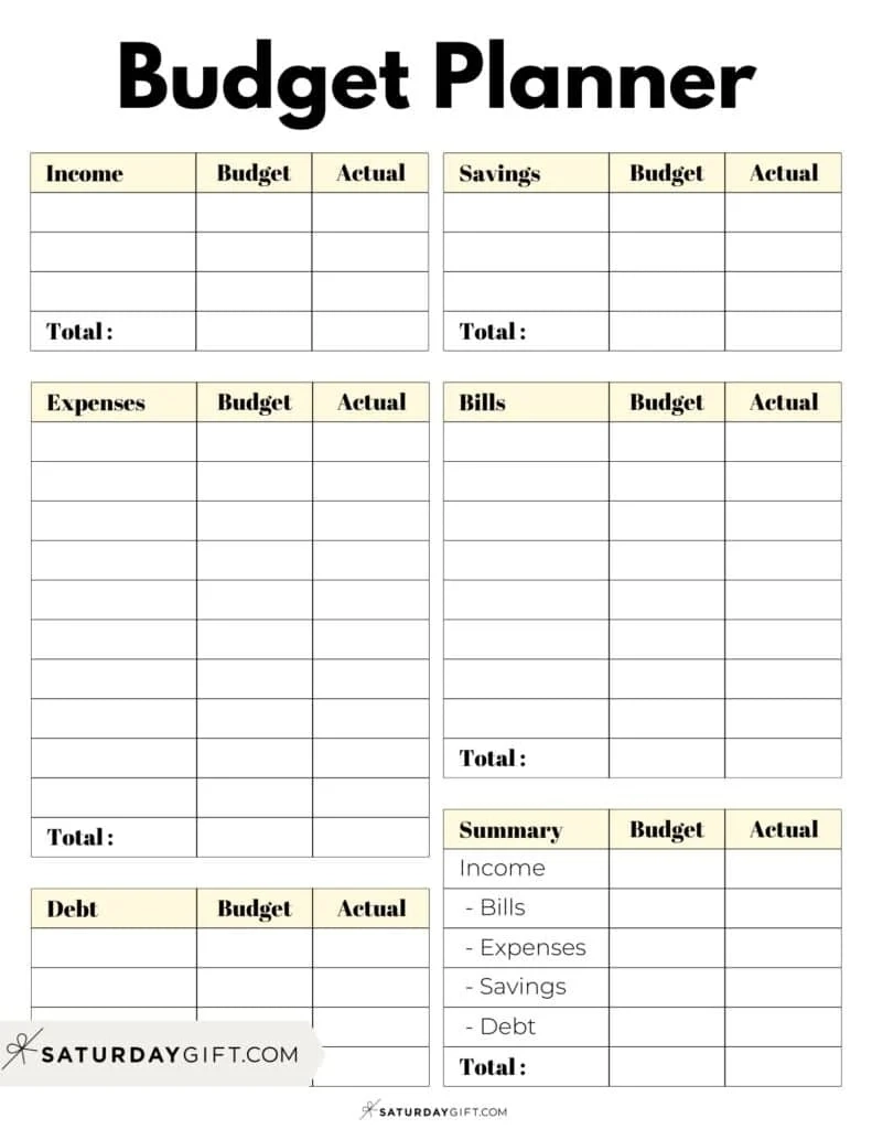 Budget Worksheet Template Printable