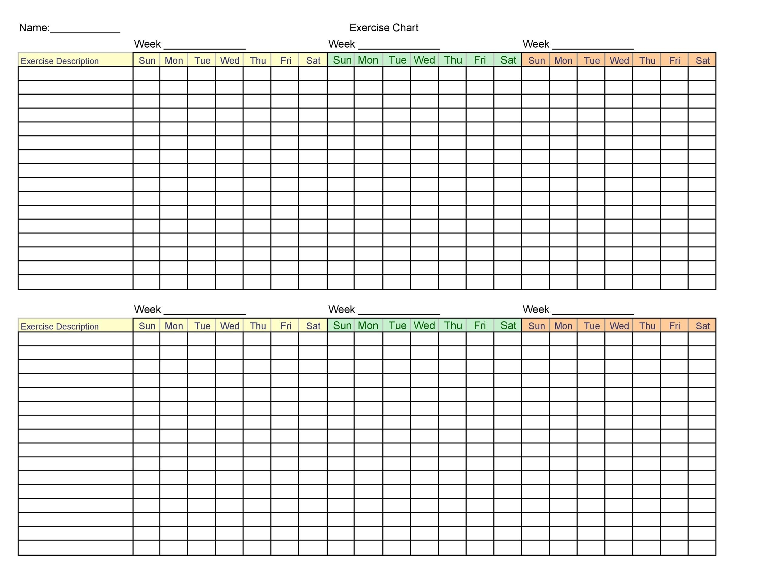 Printable Exercise Sheet For Seniors