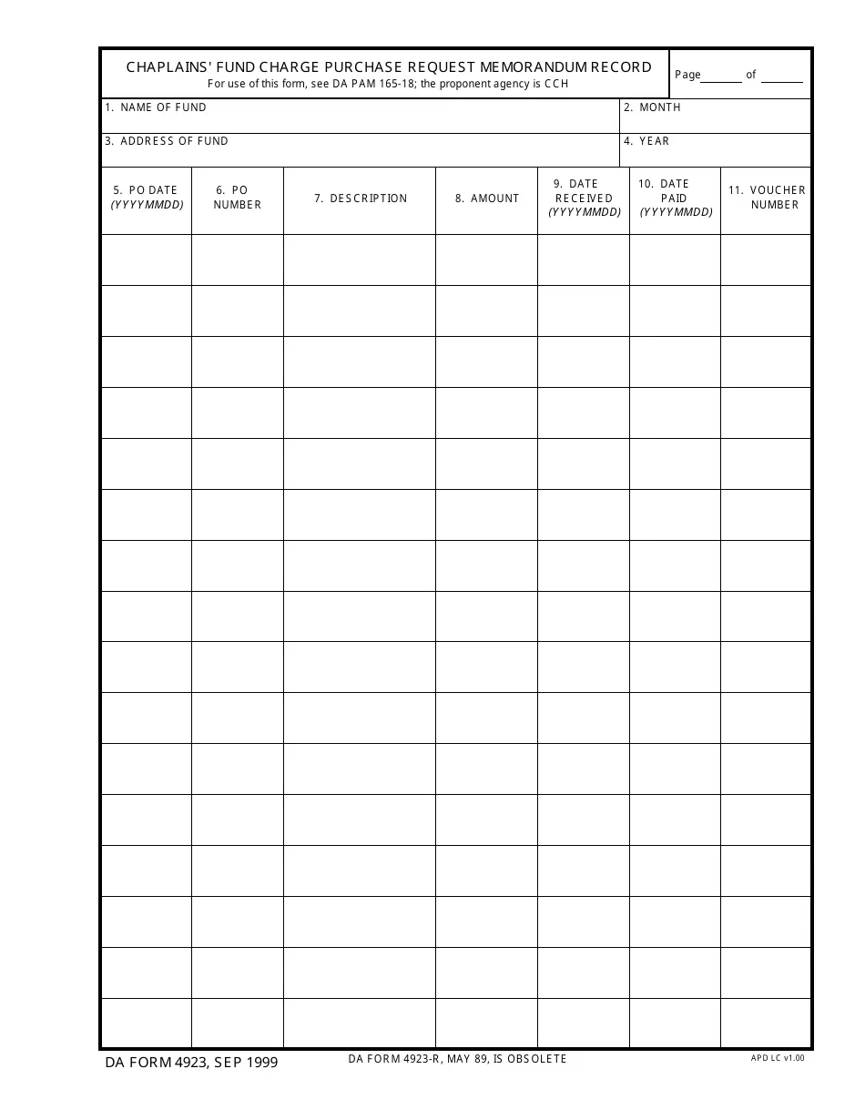 Mo Form 4923 H Fillable