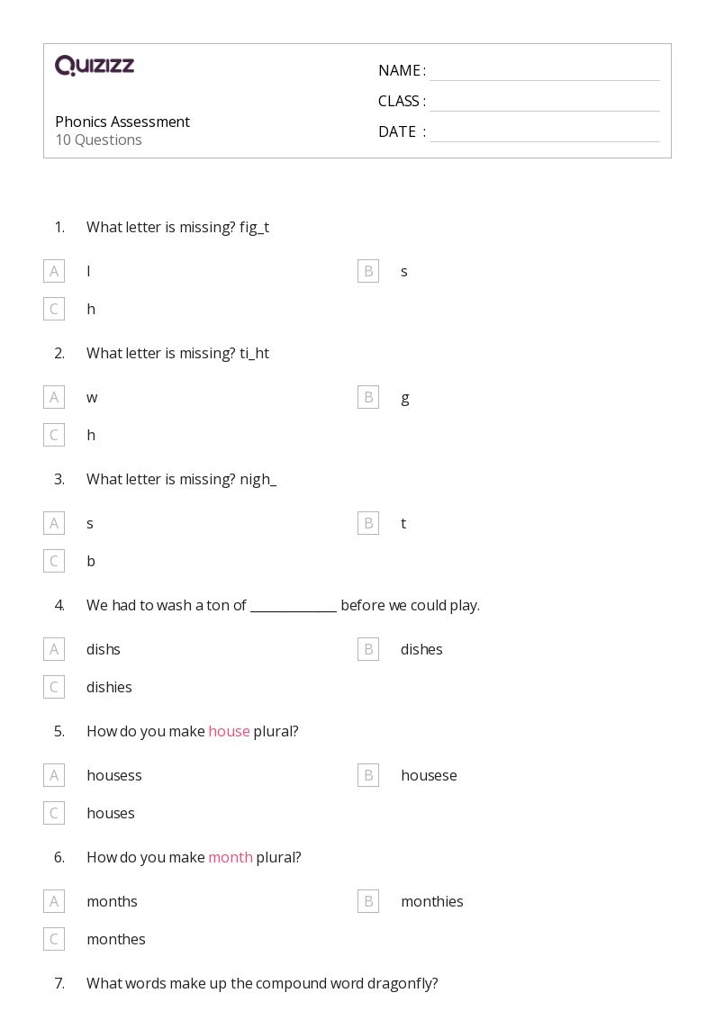 Free Printable Phonics Worksheets 3rd Grade