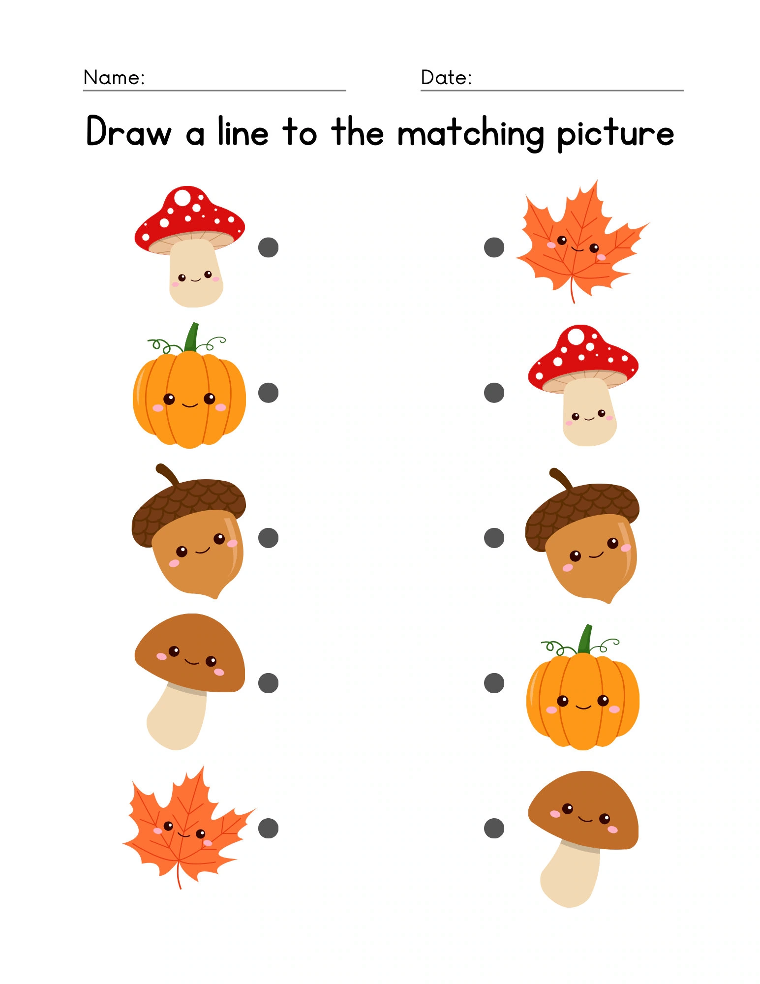 Printable Matching Worksheets For Kids