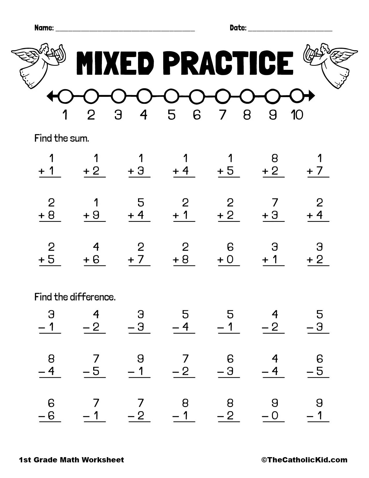1st Grade Math Worksheets Free Printable