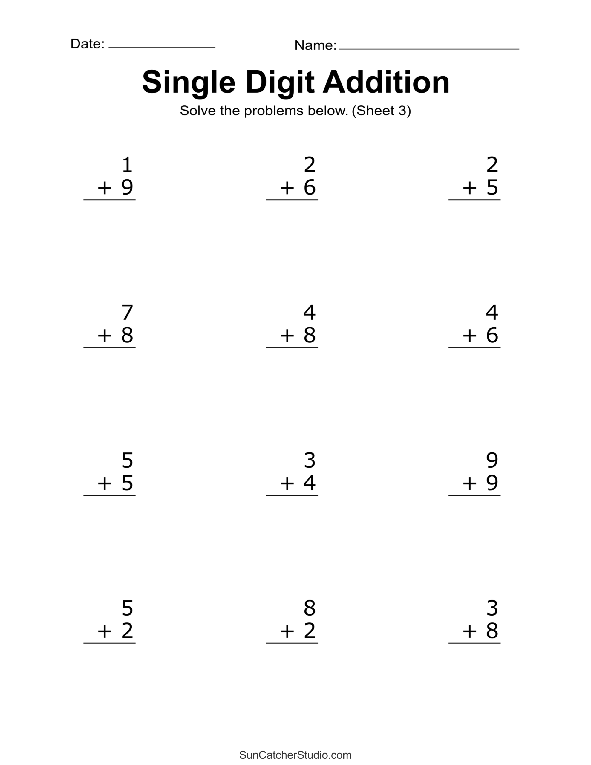 Mathematics Printable Worksheets