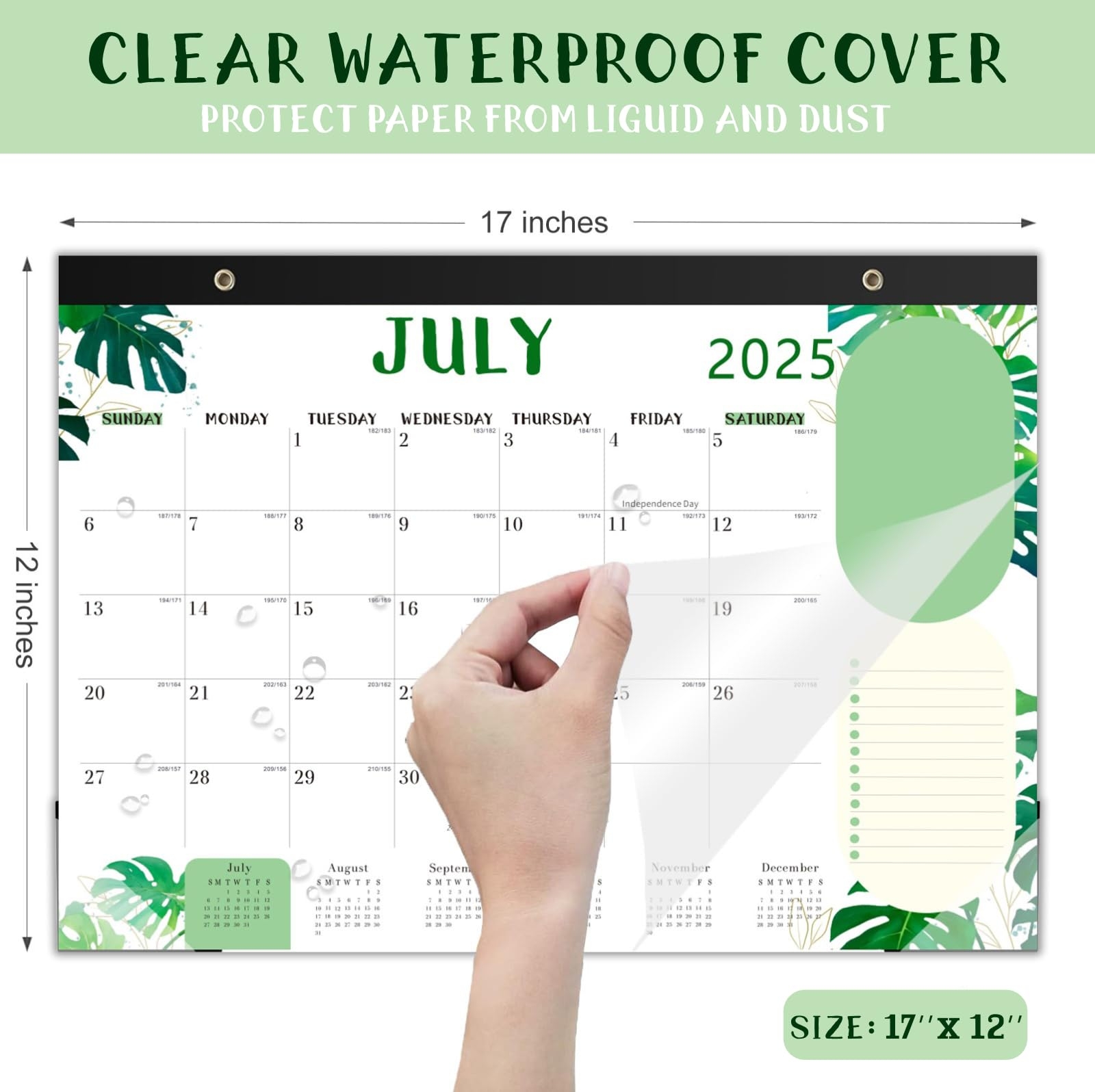 Amazon Desk Calendar 2025 2026 With Clear Waterproof Cover 