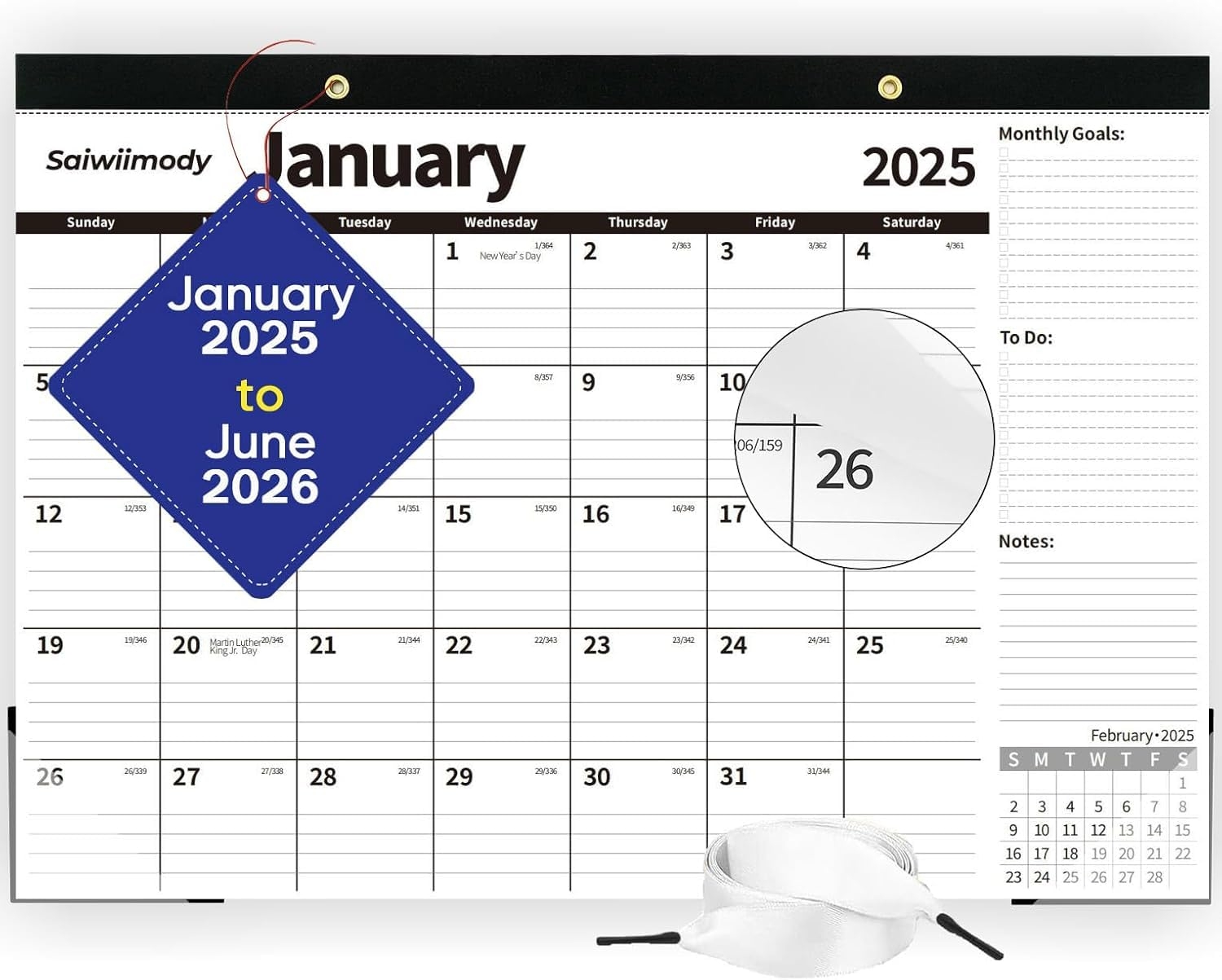 Amazon Saiwiimody Desk Calendar 2025 2026 Large 22 X 17 Inch 