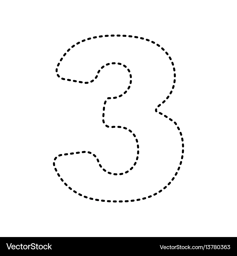 Anzahl 3 Zeichen Design Template Element Vektorbild
