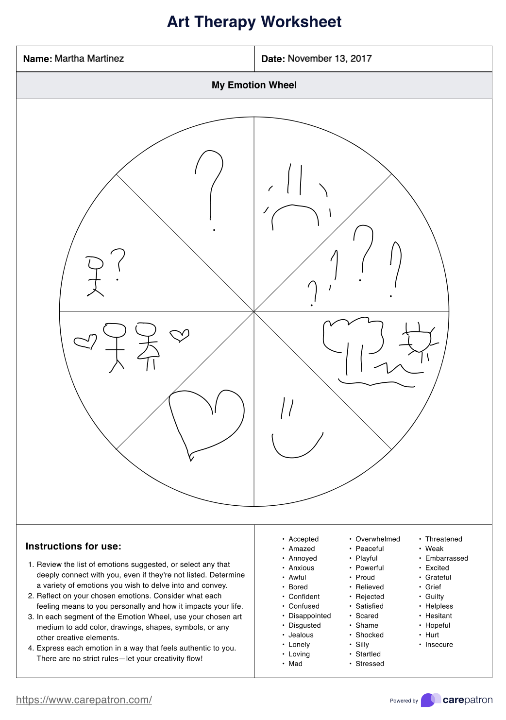 Art Therapy Worksheets amp amp Example Free PDF Download 