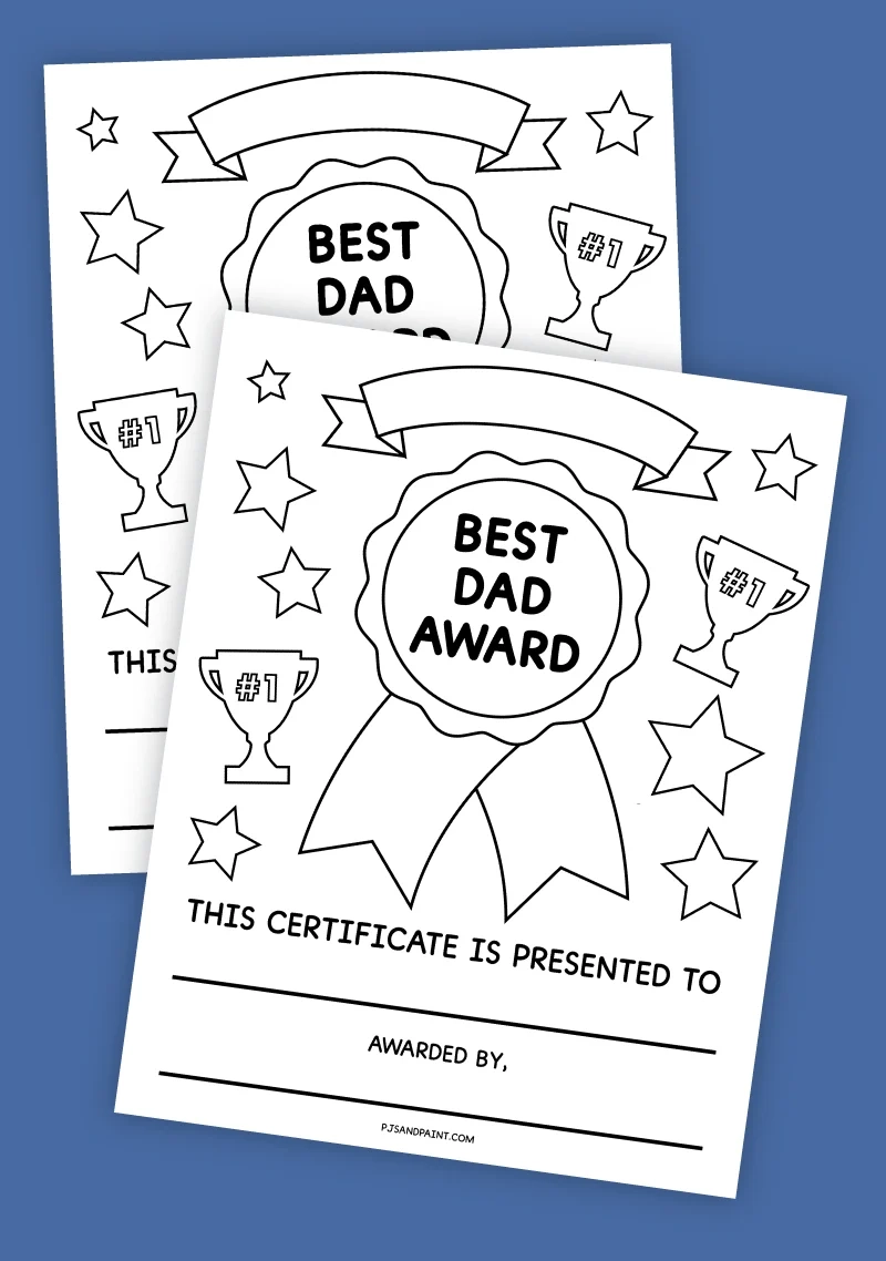 All About My Dad Printable Certificate