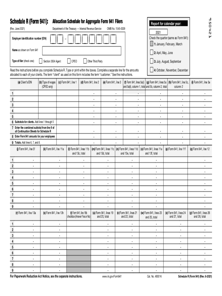 941 Form 2025 Schedule B Fillable