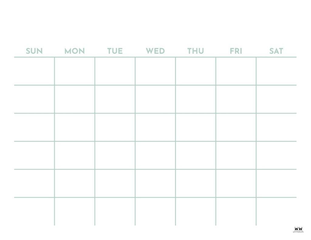 Full Page Printable Blank Calendar