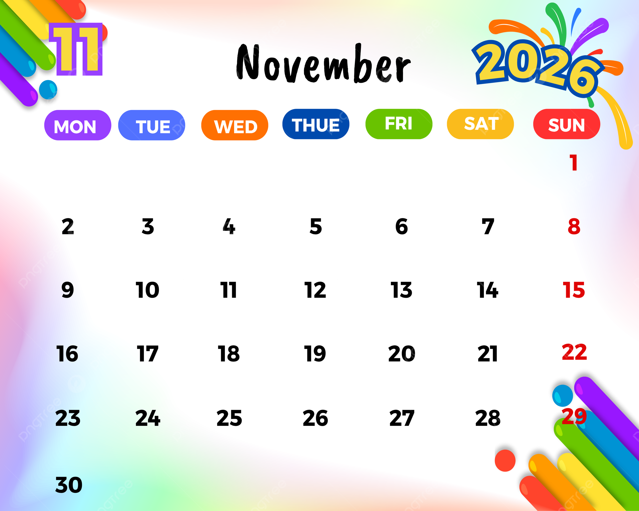 Design Printable Calendar 2026 November