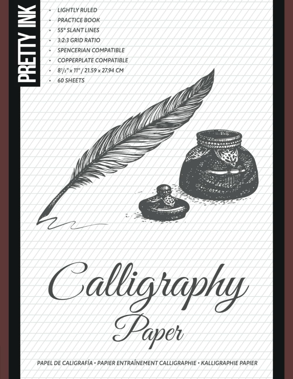 Calligraphy Paper Practice Book 60 Lightly Ruled Sheets In 3 2 3 Ratio With 55 Degrees Slant Lines For Hand Lettering Spencerian Copperplate 