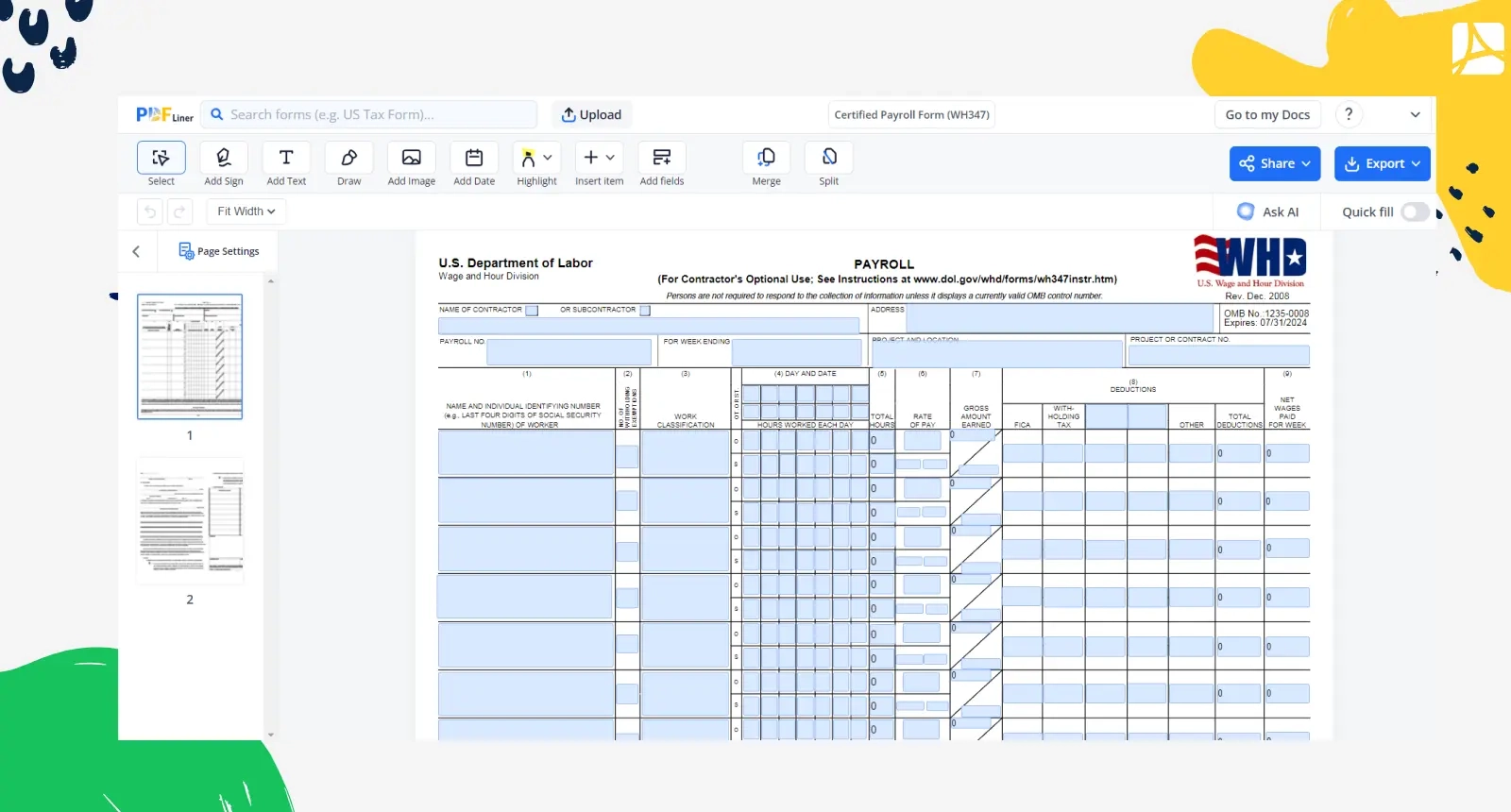 W8 Form 2026 Printable Pdf