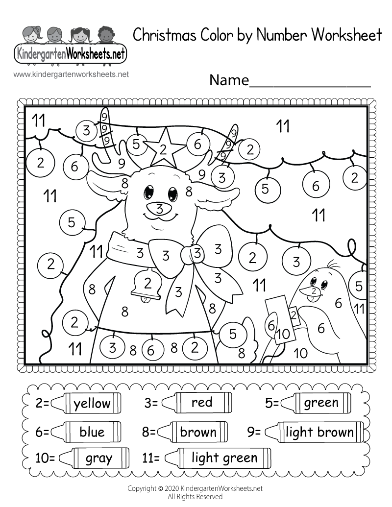 Christmas Color By Number Worksheet Free Printable Digital amp PDF