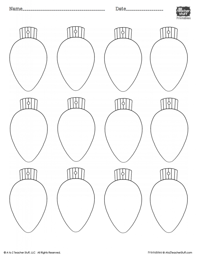Christmas Lights PrintableColoring Page Worksheet Or Pattern A 