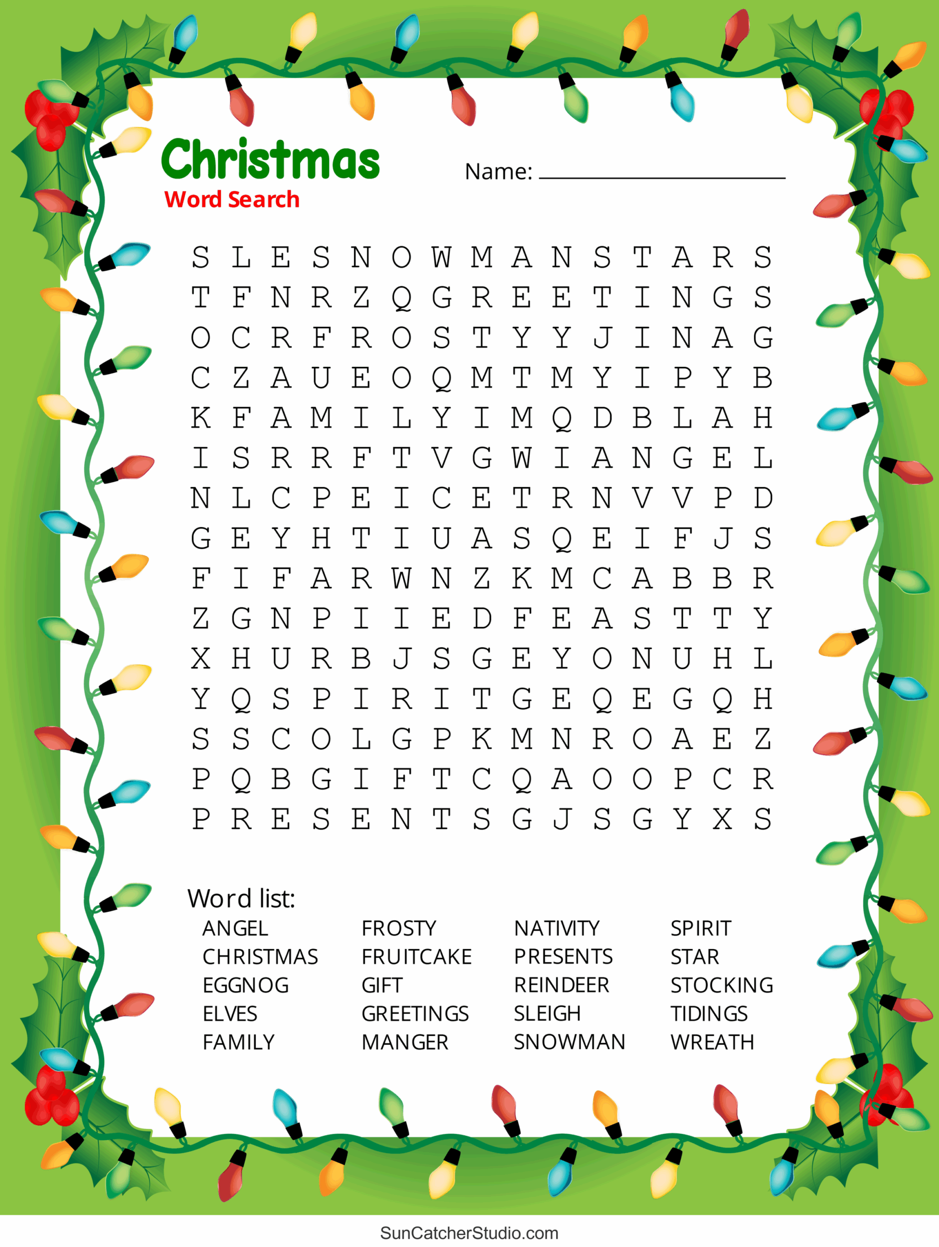 Printable Christmas Word Search Puzzles Free