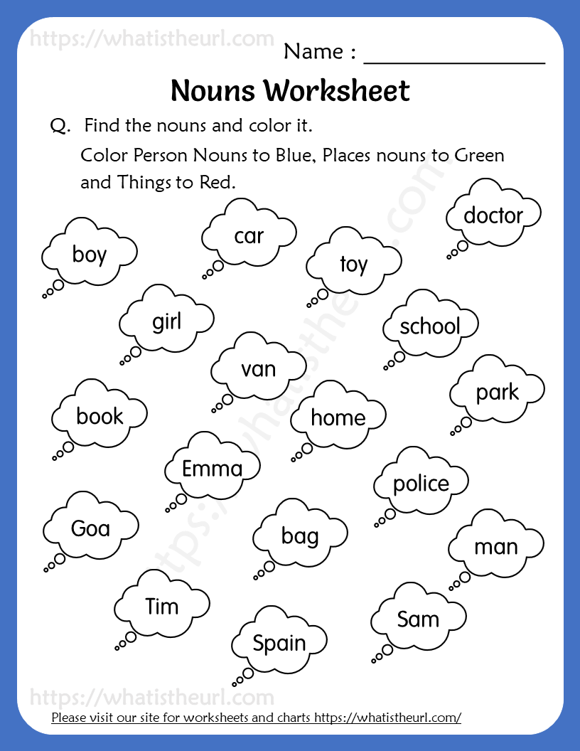 Count The Nouns Worksheet Free Printable PDF For Kids 