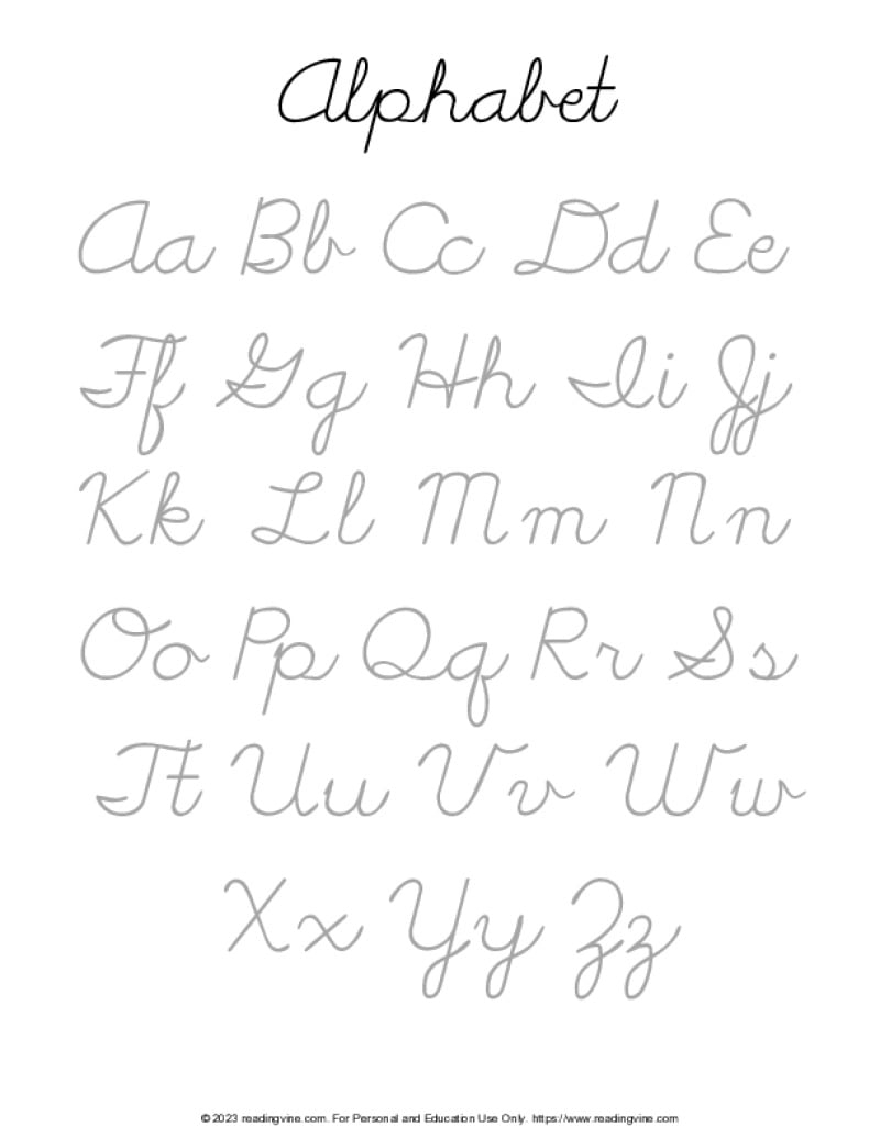Cursive Writing Practice Sheets PDF ReadingVine Worksheets 