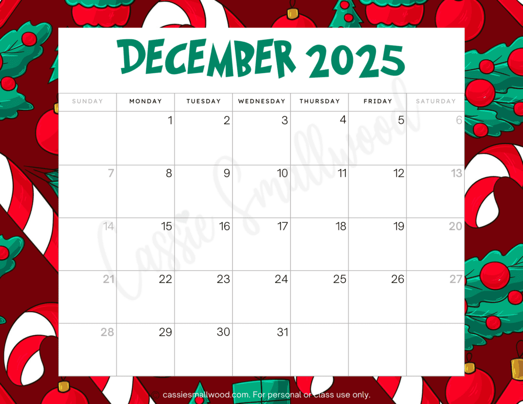 Cute 2025 Free Printable Monthly Calendars Cassie Smallwood