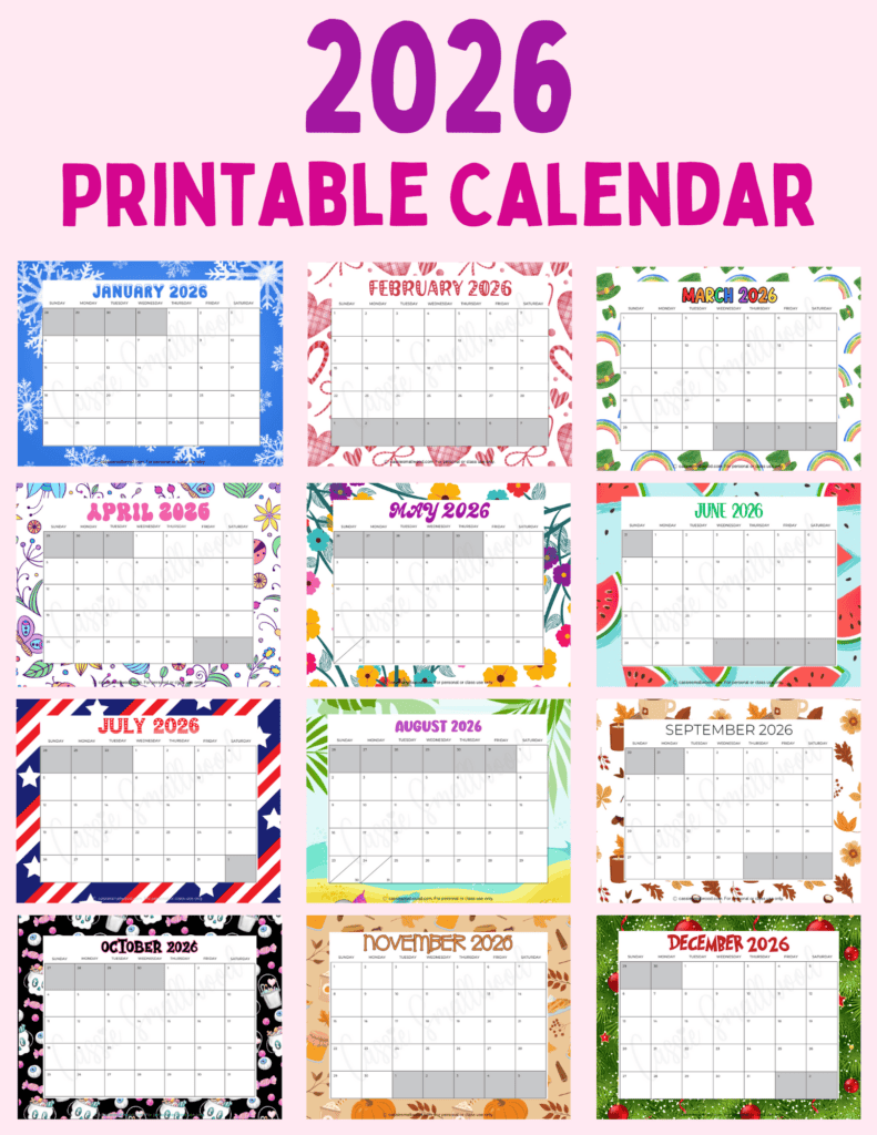Free Printable Blank Calendar 2026