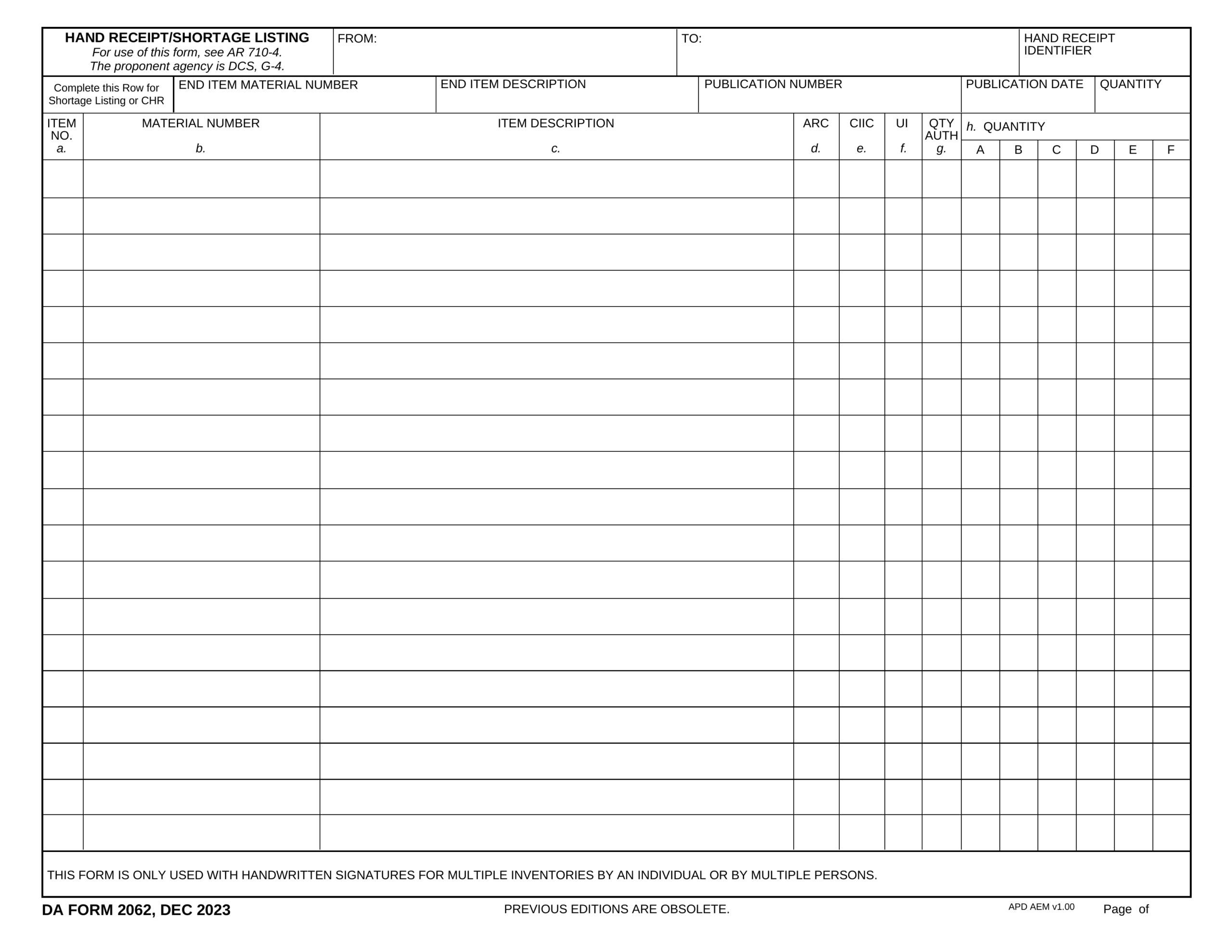 Da Form 2026 Fillable Pdf