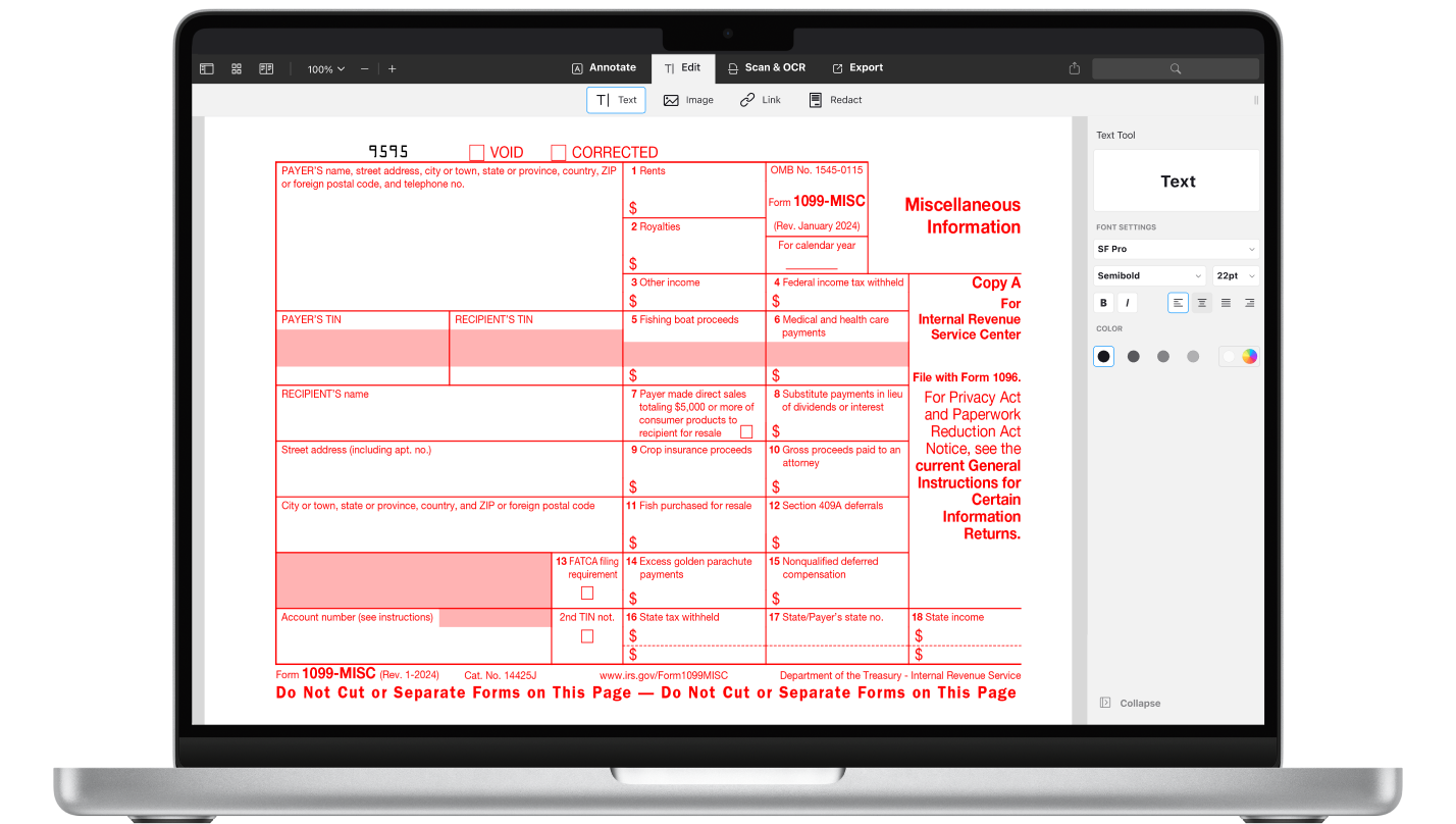 Das IRS Formular 1099 MISC F r 2025 Als PDF Ausf llen