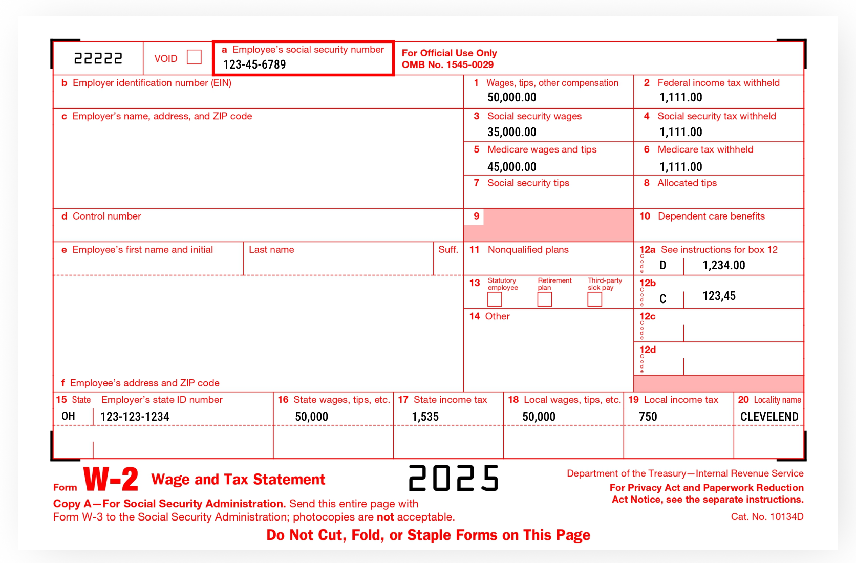 W2 Form 2025
