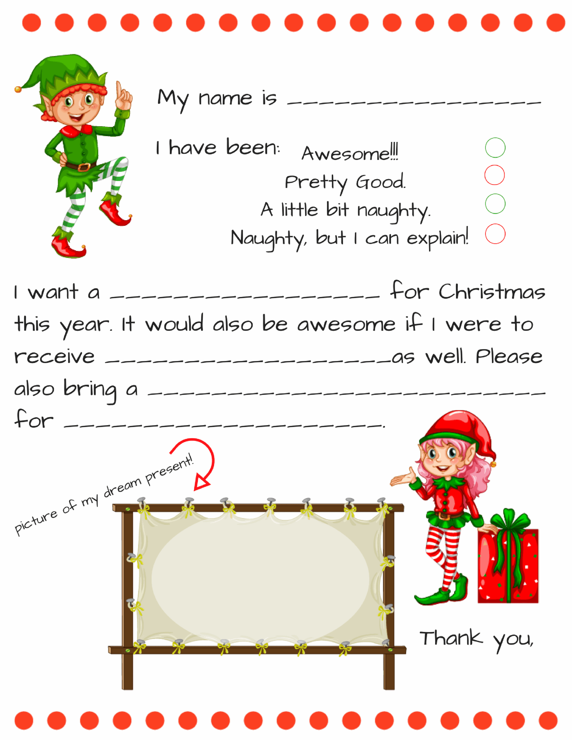 Free Printable Pdf Santa Letter Template