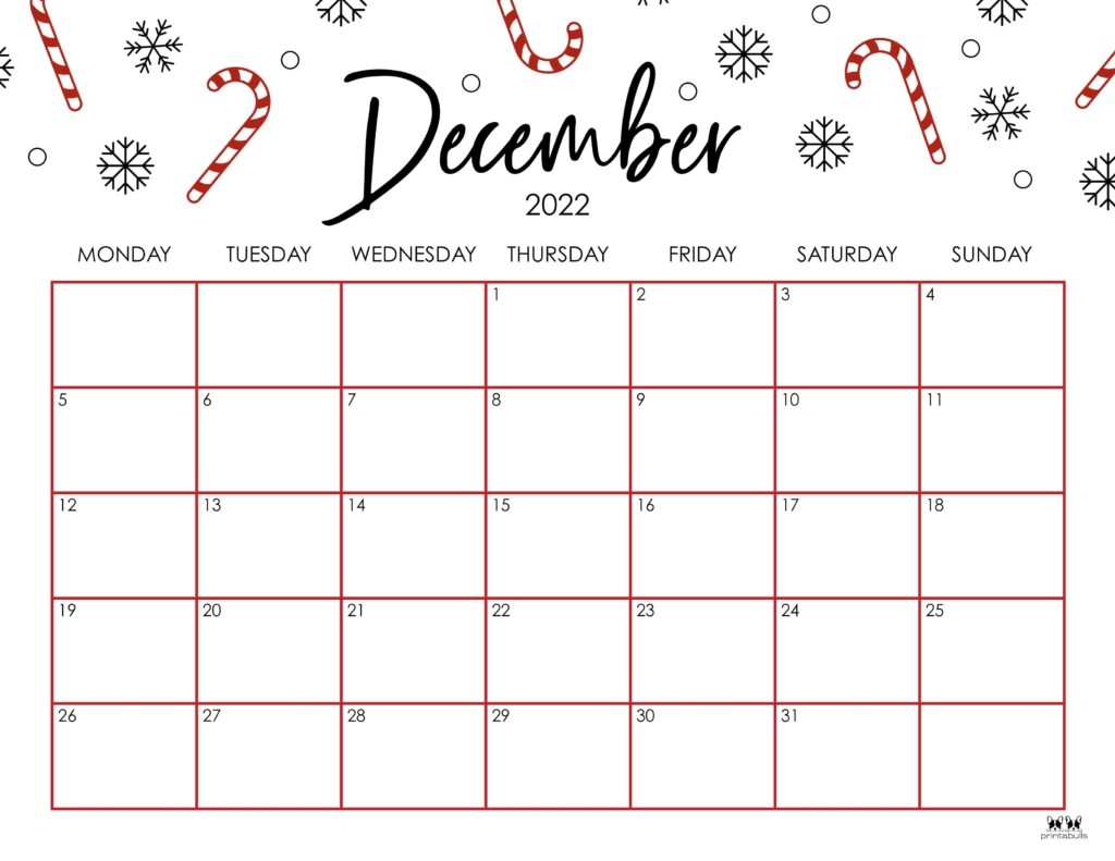 Printable December Calendar Template
