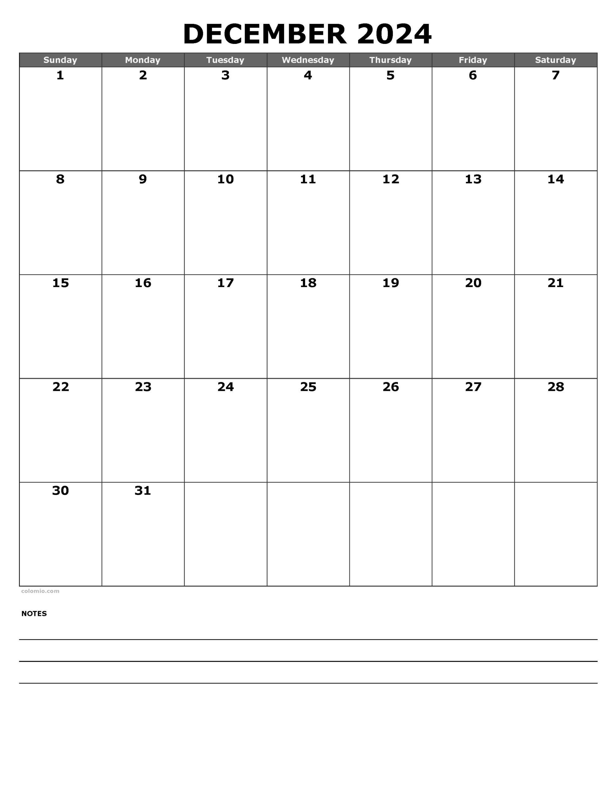 Printable December Calendar Pdf