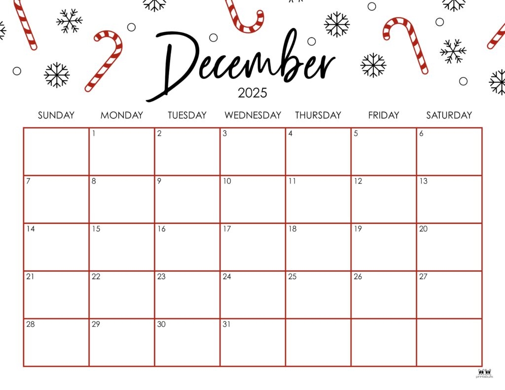 Printable December 2025 Calendar With Lines