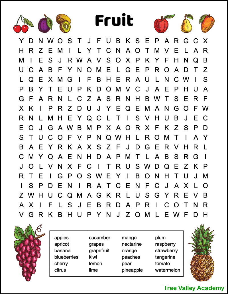 Printable Seek A Word Puzzle
