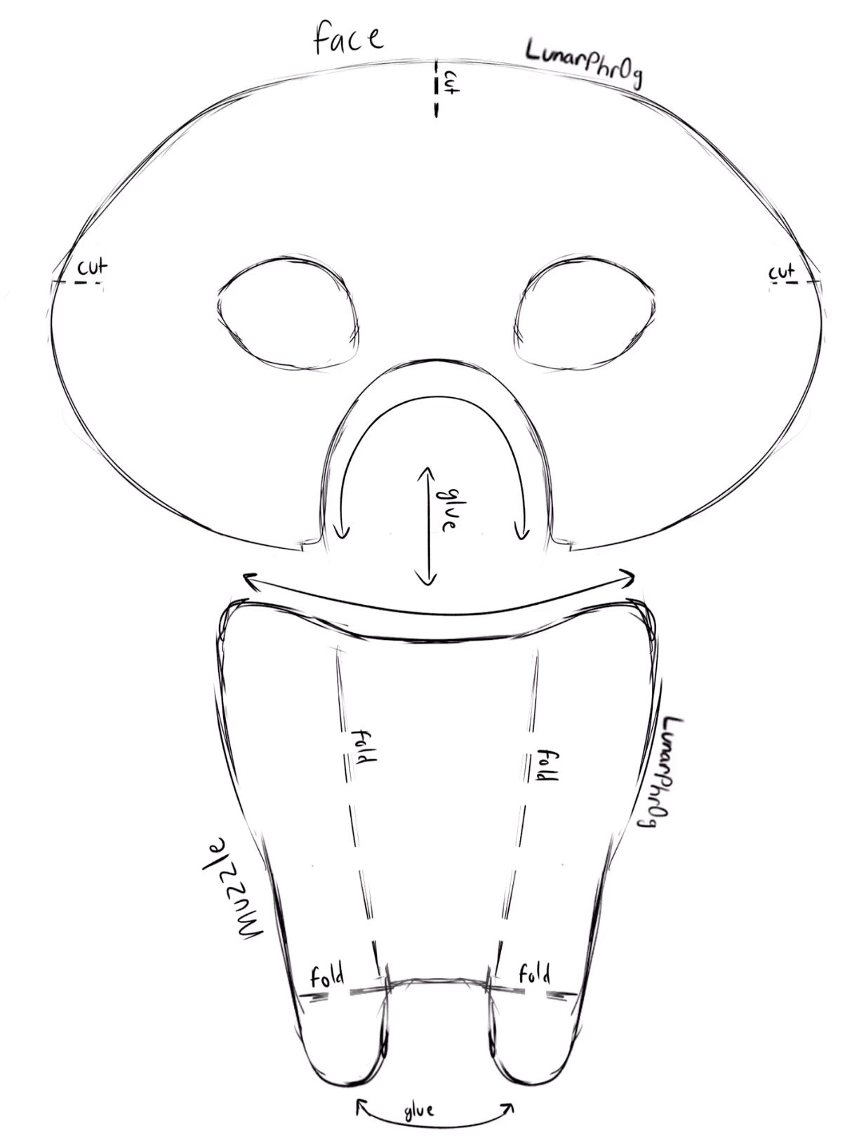 Printable Therian Mask Template