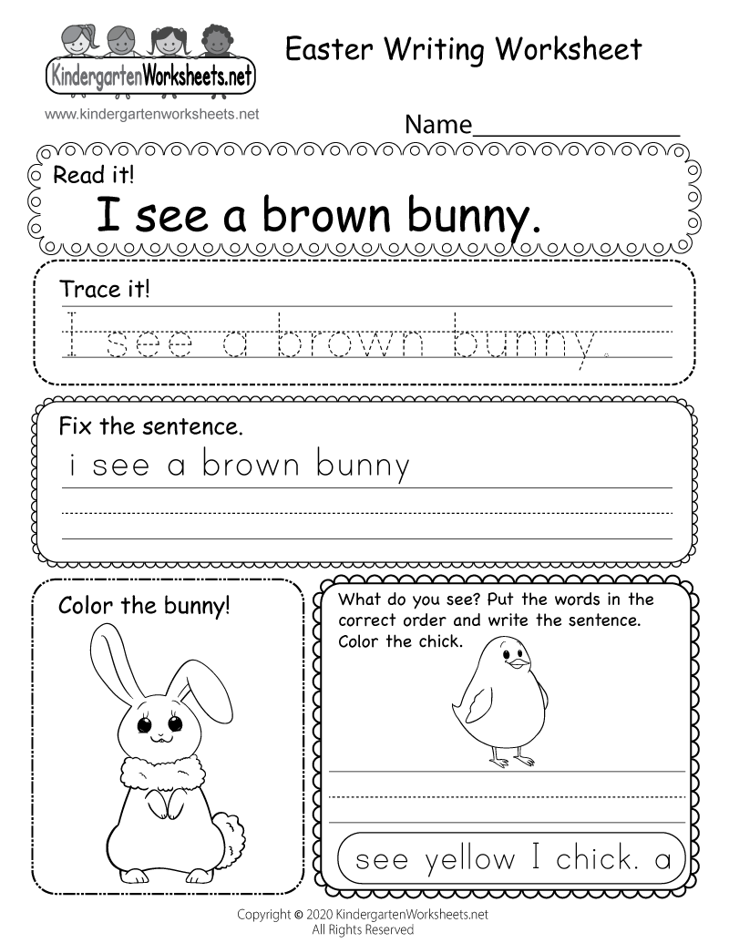 Free Printable Kindergarten Writing Sheets