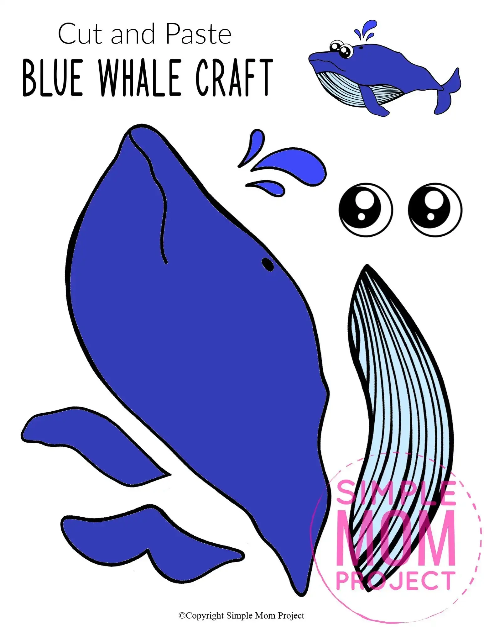 Easy DiY Blue Whale Craft For Kids With Free Whale Template 
