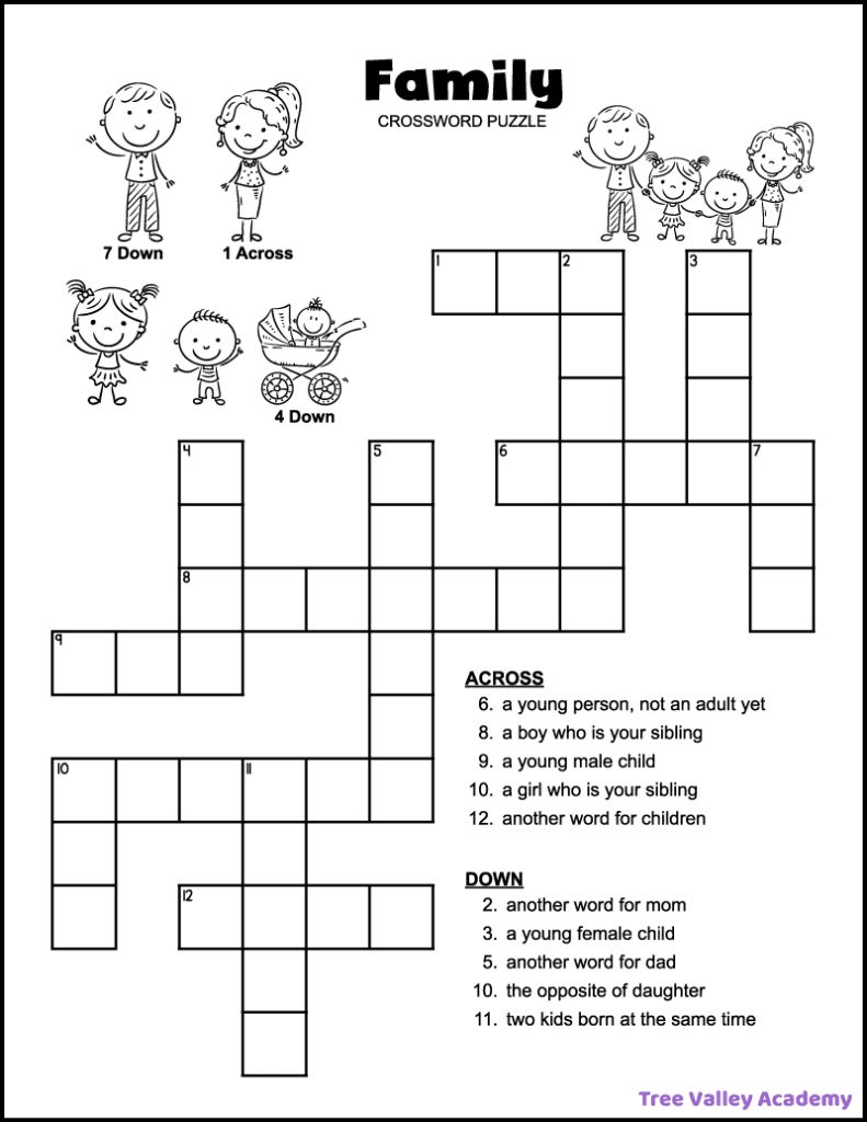 Printable One Clue Crossword Puzzles